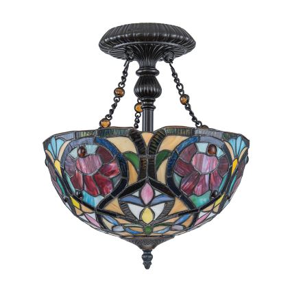 Quoizel - Prísadený luster Tiffany LARISSA 2xE27/60W/230V priemer 35 cm