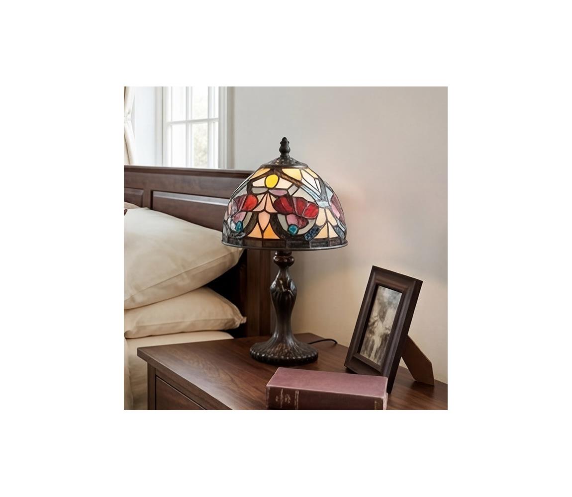 Elstead Quoizel QZ-LARISSA-TL-S - Stolná lampa Tiffany LARISSA 1xE14/40W/230V QZ-LARISSA-TL-S