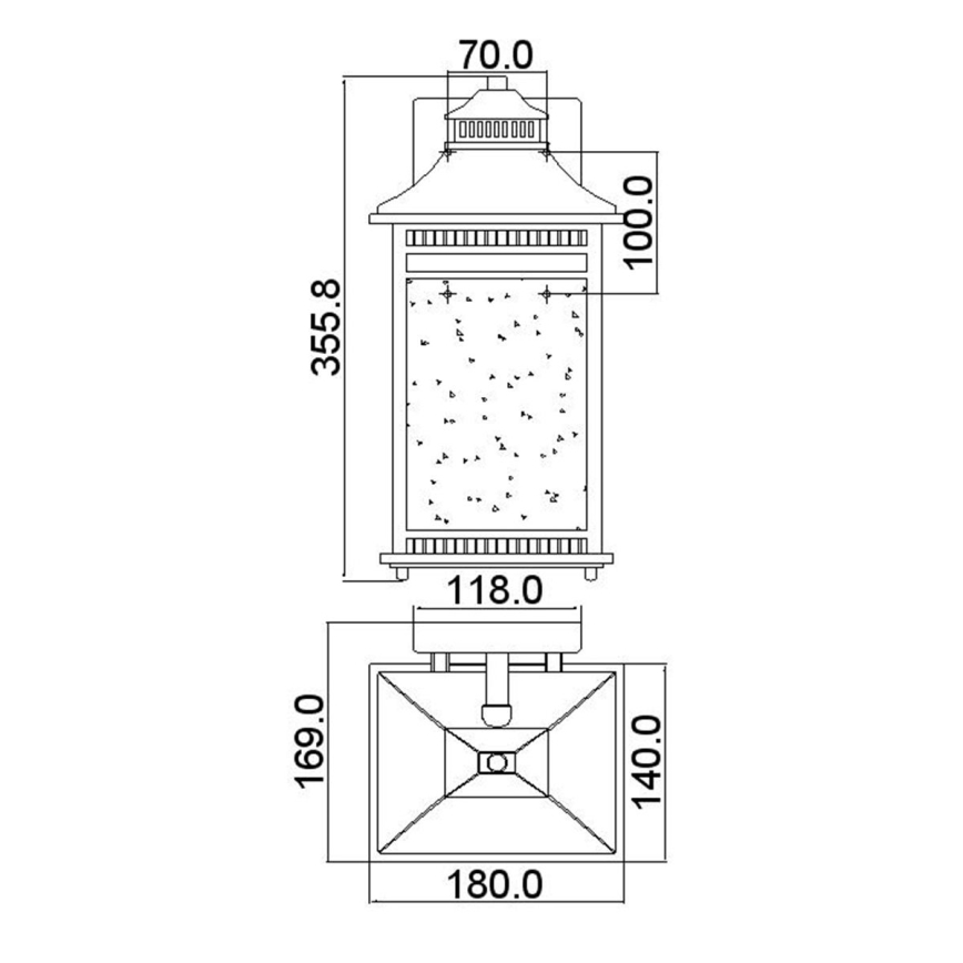 Quoizel - Vonkajšie nástenné svietidlo LIVINGSTON 2xE14/40W/230V IP44