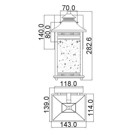 Quoizel - Vonkajšie nástenné svietidlo LIVINGSTON 1xE27/60W/230V IP44