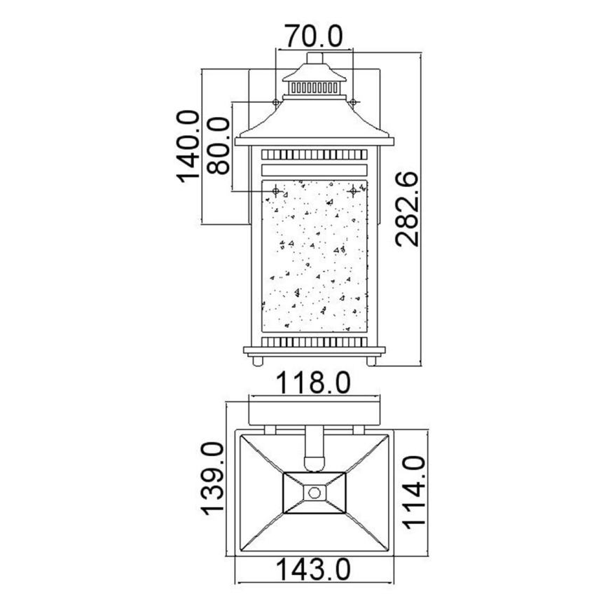 Quoizel - Vonkajšie nástenné svietidlo LIVINGSTON 1xE27/60W/230V IP44