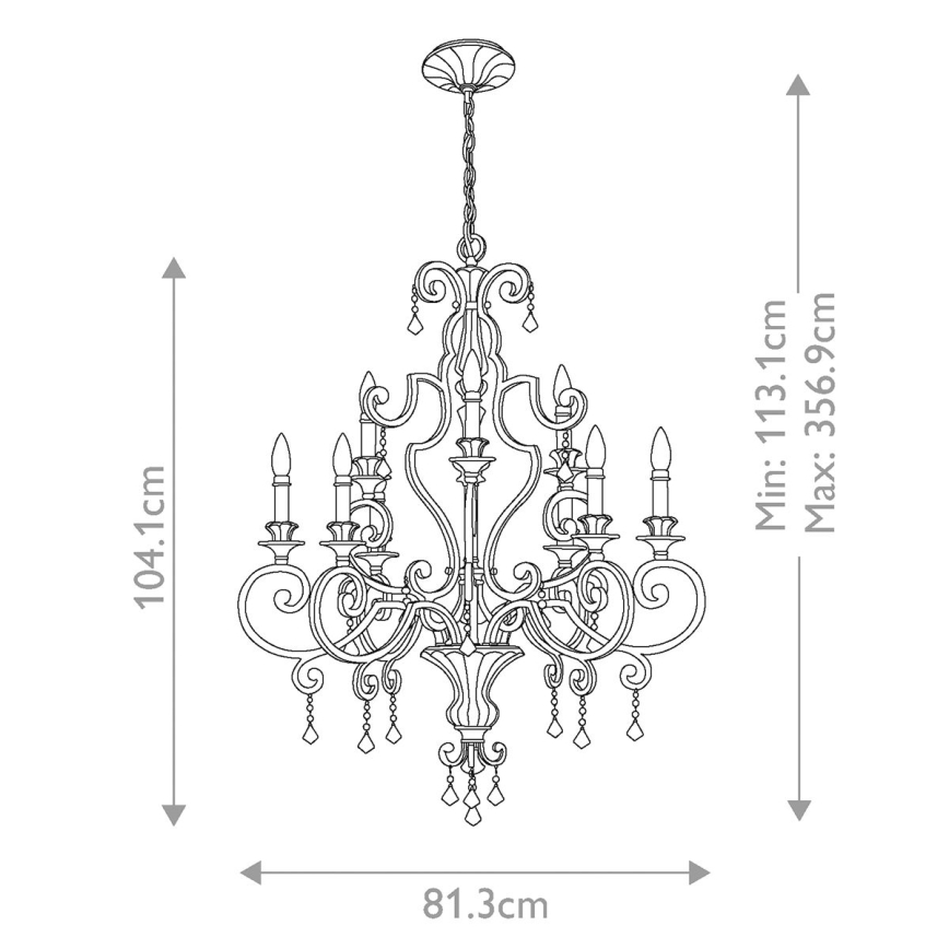 Quoizel - Luster na reťazi MARQUETTE 9xE14/60W/230V