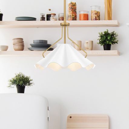 Quoizel - Luster na tyči MEJIA 1xE27/60W/230V pr. 35,6 cm mosadz