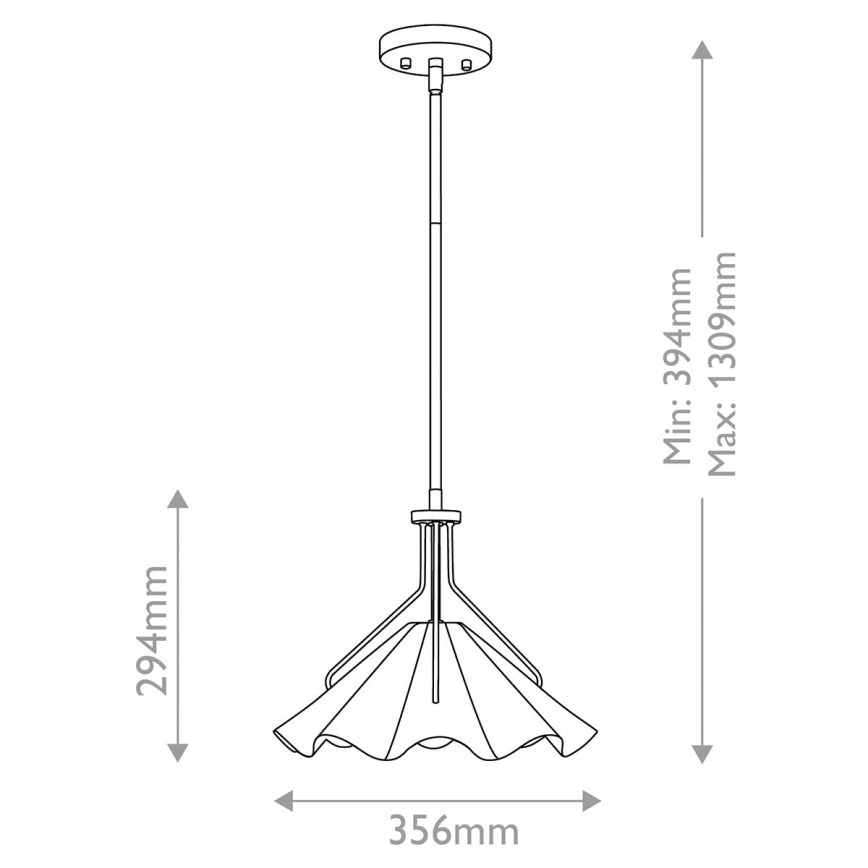 Quoizel - Luster na tyči MEJIA 1xE27/60W/230V pr. 35,6 cm mosadz