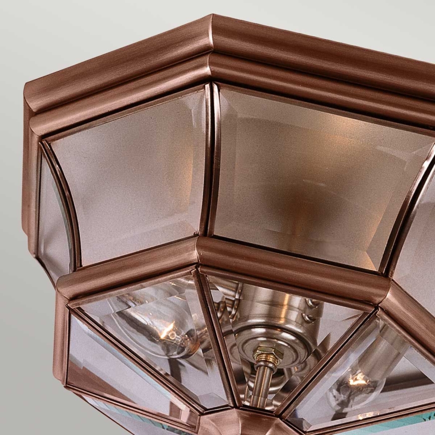 Quoizel - Vonkajšie stropné svietidlo NEWBURY 3xE14/60W/230V IP44 medené