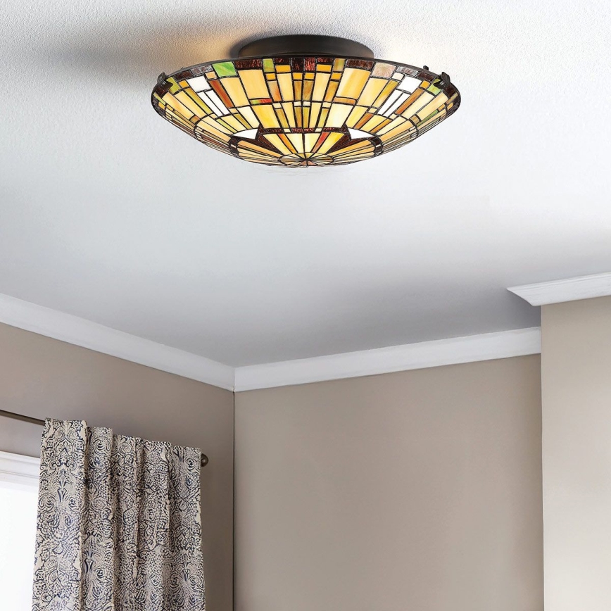 Quoizel - Stropné svietidlo Tiffany REED 2xE27/60W/230V pr. 42 cm