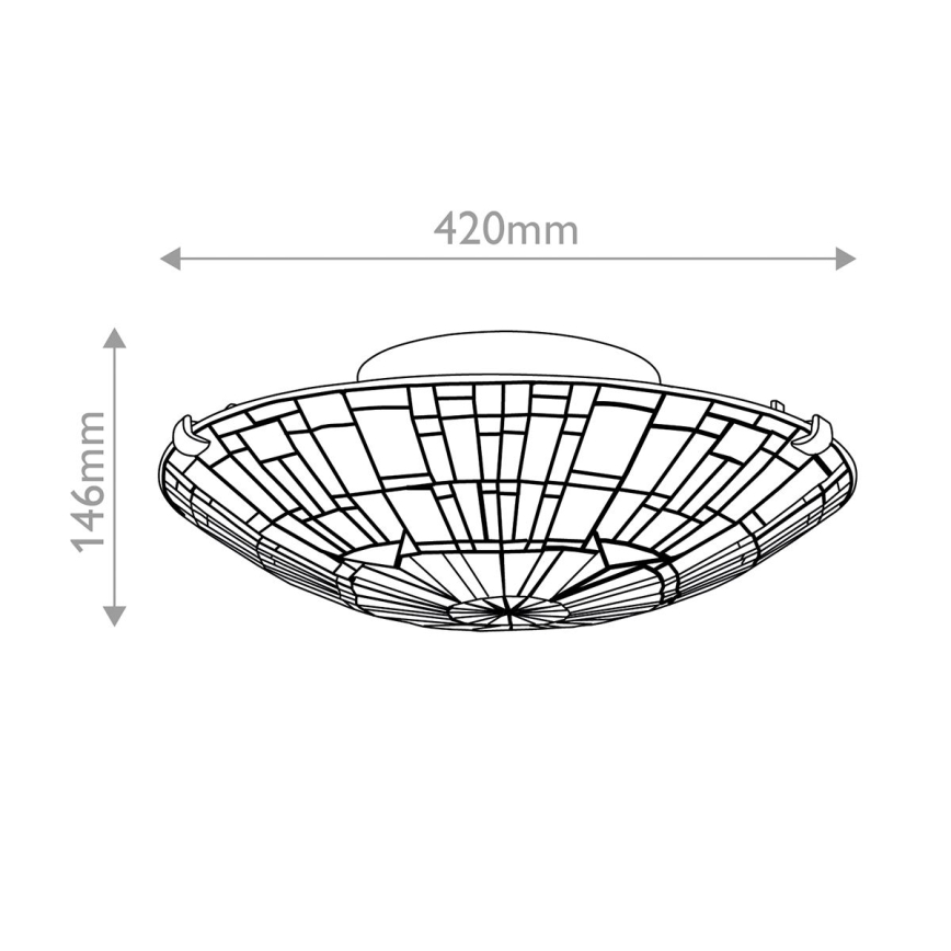 Quoizel - Stropné svietidlo Tiffany REED 2xE27/60W/230V pr. 42 cm