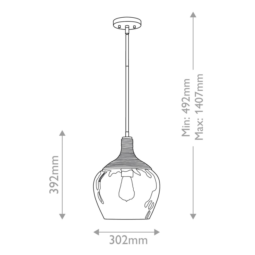 Quoizel - Luster na tyči ROYER 1xE27/60W/230V pr. 30,2 cm číra/čierna/béžová