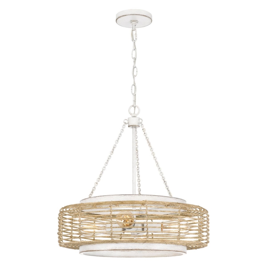 Quoizel - Luster na reťazi WAYLON 4xE27/60W/230V, priemer 50,4 cm, hnedá/biela