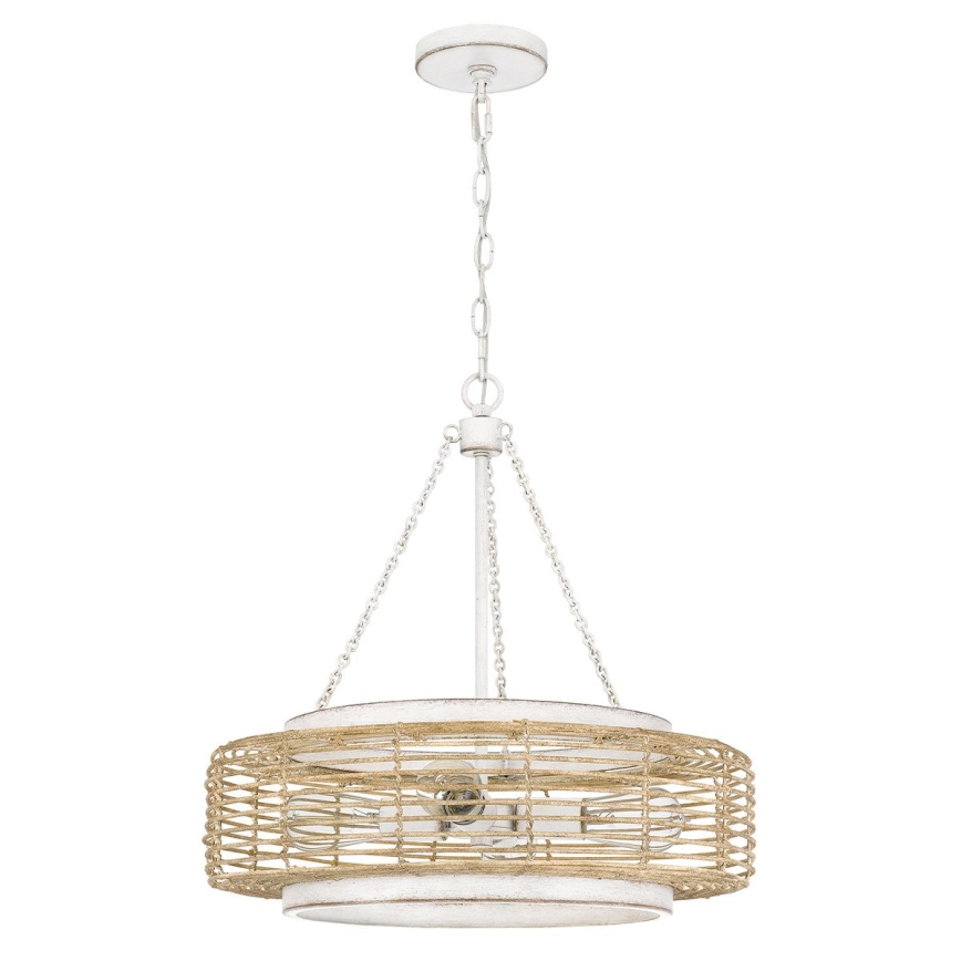 Quoizel - Luster na reťazi WAYLON 4xE27/60W/230V, priemer 50,4 cm, hnedá/biela