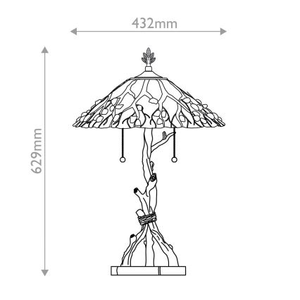 Quoizel - Stolná lampa Tiffany WHISPERING 2xE27/60W/230V