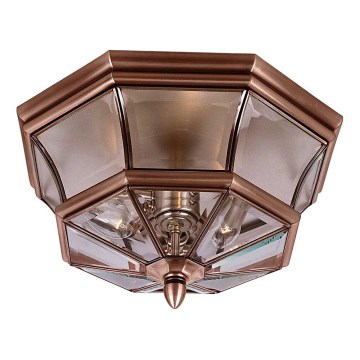 Quoizel - Vonkajšie stropné svietidlo NEWBURY 3xE14/60W/230V IP44 medené