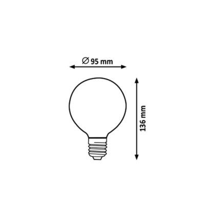 Rabalux - LED Žiarovka G95 E27/7,2W/230V 2700K