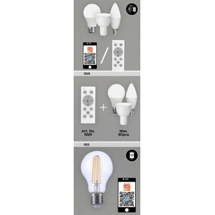 Rabalux - LED RGB Stmievateľná žiarovka C37 E14/5W/230V Wi-Fi 3000-6500K