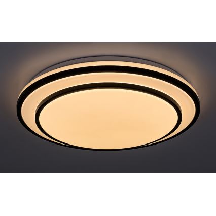 Rabalux - stmievateľné LED stropné svietidlo LED/40W/230V 3000-6500K čierne, priemer 49 cm + diaľkové ovládanie