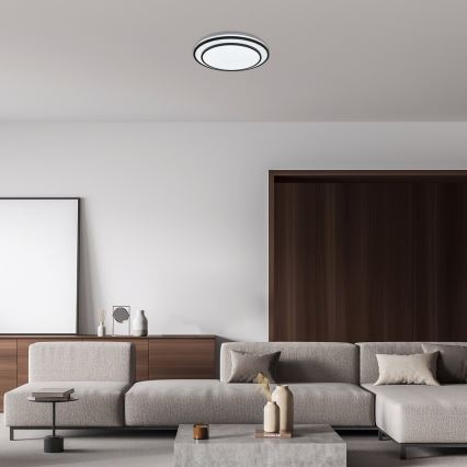 Rabalux - stmievateľné LED stropné svietidlo LED/40W/230V 3000-6500K čierne, priemer 49 cm + diaľkové ovládanie