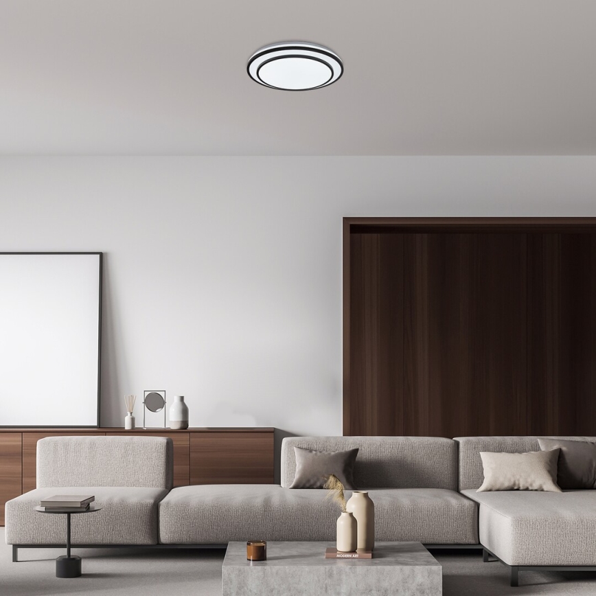 Rabalux - stmievateľné LED stropné svietidlo LED/40W/230V 3000-6500K čierne, priemer 49 cm + diaľkové ovládanie
