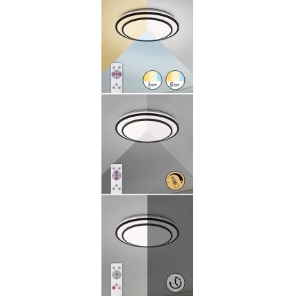 Rabalux - stmievateľné LED stropné svietidlo LED/40W/230V 3000-6500K čierne, priemer 49 cm + diaľkové ovládanie