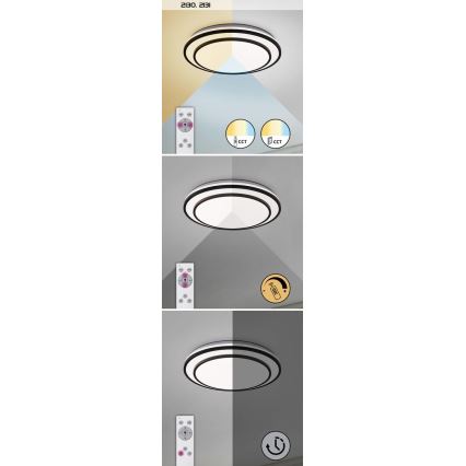 Rabalux - LED stmievateľné stropné svietidlo LED/40W/230V 3000-6500K strieborné pr. 49 cm + diaľkové ovládanie
