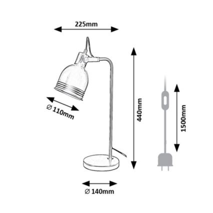 Rabalux - Stolná lampa 1xE14/25W/230V čierna