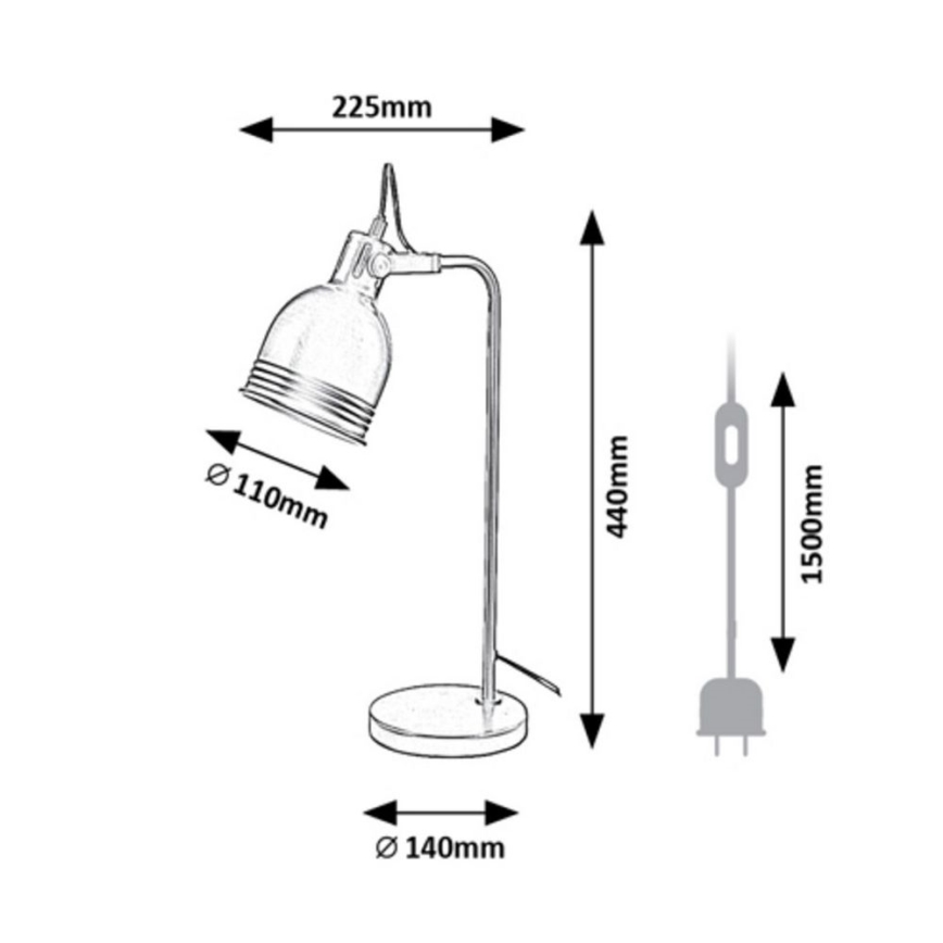 Rabalux - Stolná lampa 1xE14/25W/230V čierna