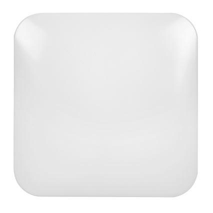 Biela štvorcová doska s mierne zaoblenými rohmi je umiestnená na bielom pozadí.