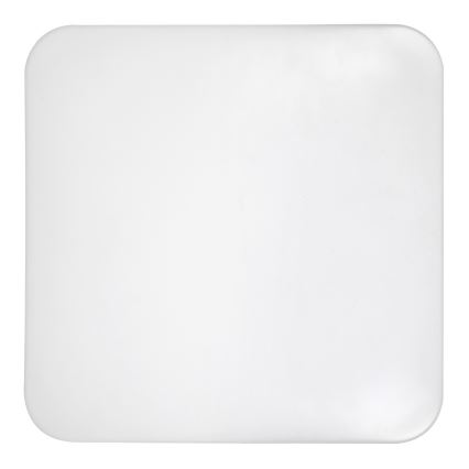 Biela štvorcová miska s mierne zaoblenými rohmi je umiestnená na bielom pozadí. Miska je prázdna.