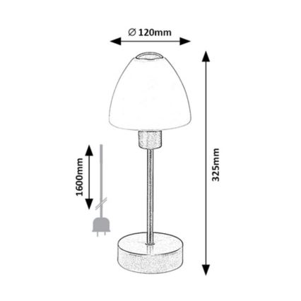 Rabalux - Stmievateľná stolná lampa 1xE14/40W/230V matný chróm