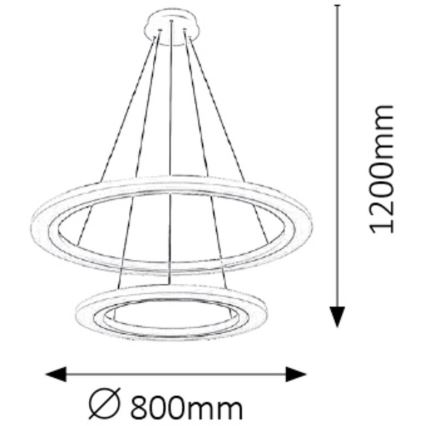 Rabalux 2429 - LED Luster ADRIENNE LED/62W/230V strieborná