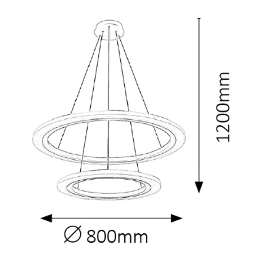 Rabalux 2429 - LED Luster ADRIENNE LED/62W/230V strieborná
