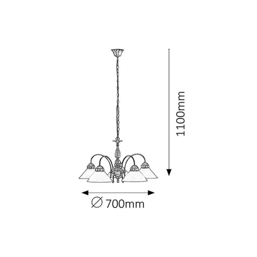Rabalux - Luster na reťazi 5xE27/60W/230V
