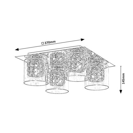 Rabalux - Krištáľové stropné svietidlo 4xG9/40W/230V