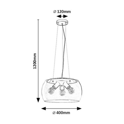Rabalux - Luster na lanku 3xE27/40W/230V