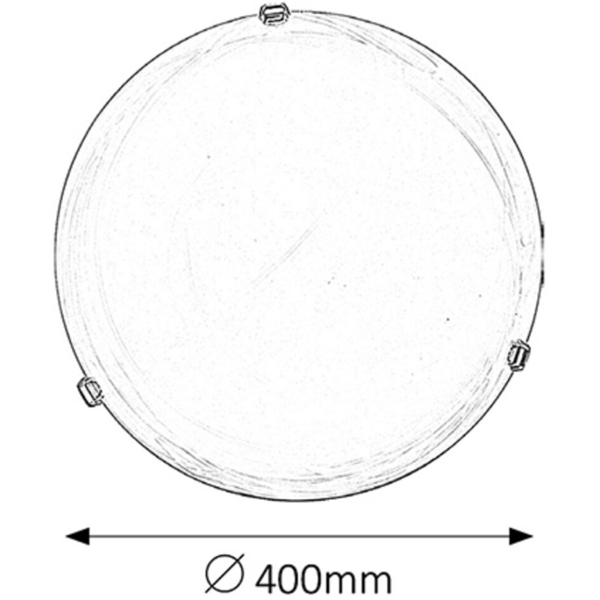 Okrúhly predmet s priemerom 400 mm, je zobrazený zhora. Na okraji má tri malé úchyty.