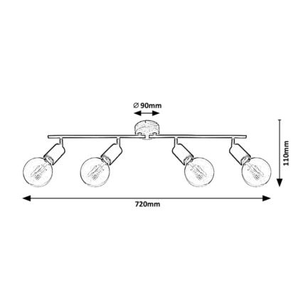 Rabalux - Bodové svietidlo 4xE27/40W/230V kaučukovník
