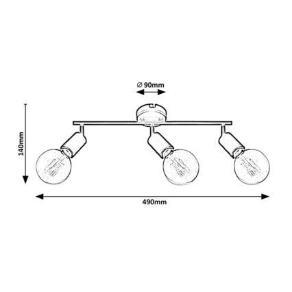 Rabalux - Bodové svietidlo 3xE27/40W/230V