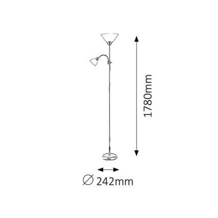 Rabalux - Stojaca lampa 1xE27/100W + E14/25W