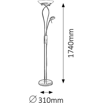 Rabalux - Stmievateľná stojacia lampa 1xR7s/230W + 1xG9/40W