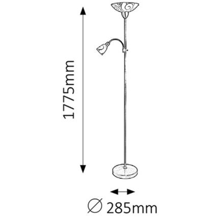 Rabalux - Stojaca lampa 1xE27/100W + 1xE14/40W