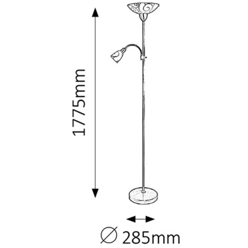 Rabalux - Stojaca lampa 1xE27/100W + 1xE14/40W