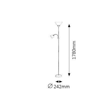 Rabalux - Stojacia lampa 1xE27/100W+1xE14/25W/230V hnedá