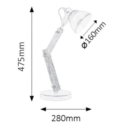 Rabalux - Stolná lampa 1xE14/15W/230V čierna