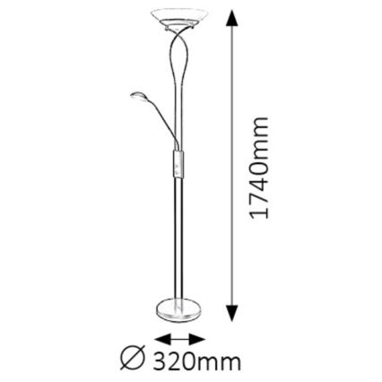 Rabalux - Stojacia lampa 2xE27/15W+1xG9/40W/230V čierna