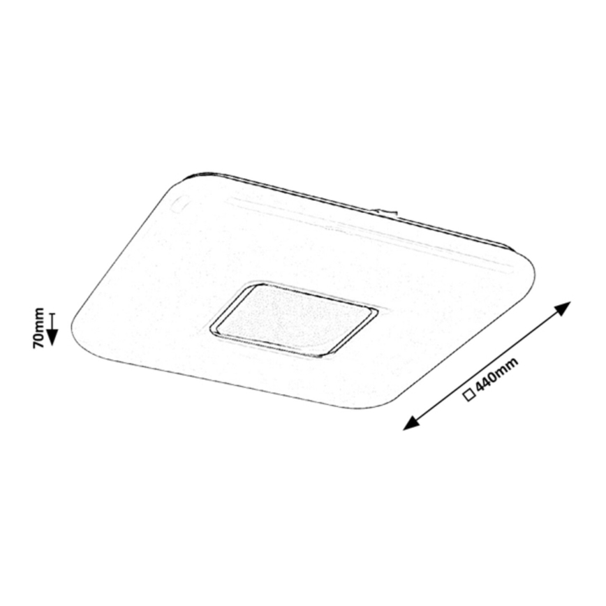 Rabalux - LED stmievateľné stropné svietidlo LED/70W/230V s diaľkovým ovládaním 44x44 cm
