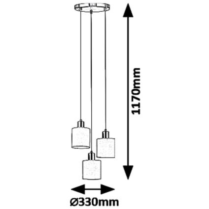 Rabalux 5012 - Luster na lanku NATINA 3xE14/25W/230V