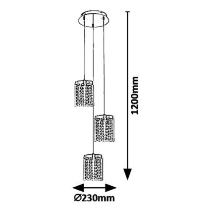 Rabalux 5044 - LED Luster na lanku ASTRELLA 3xLED/6W/230V
