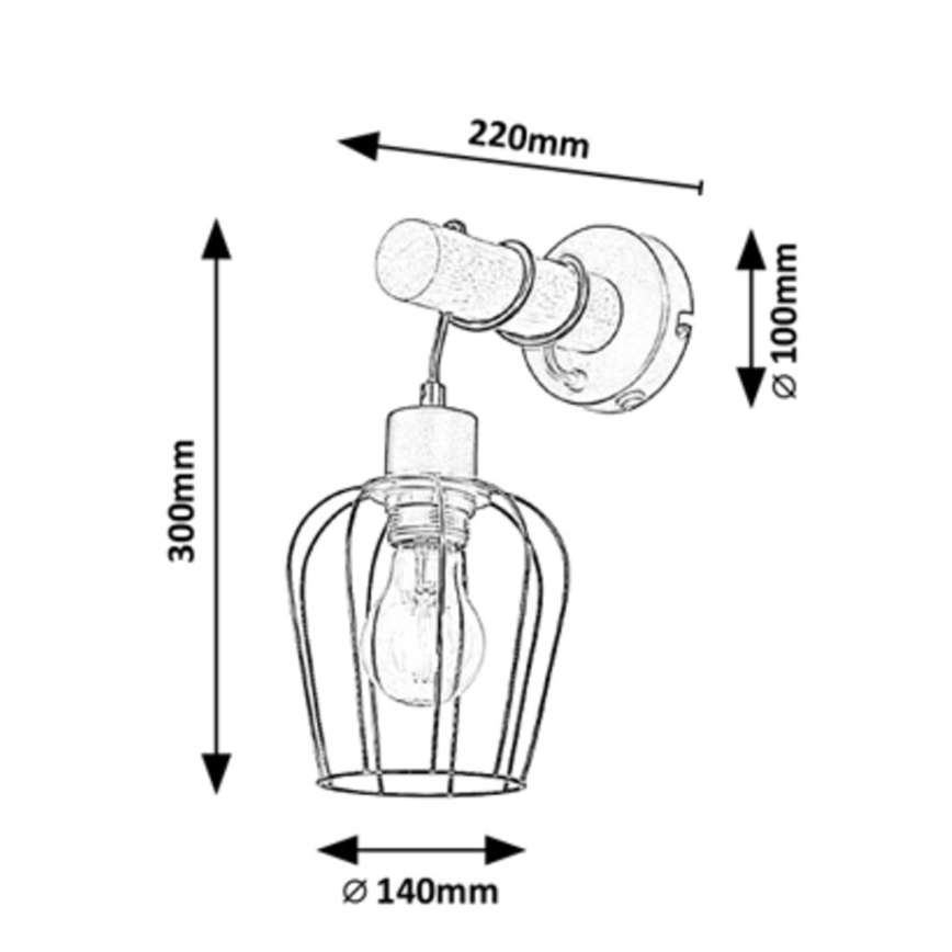 Rabalux - Nástenné svietidlo 1xE27/40W/230V kaučukovník