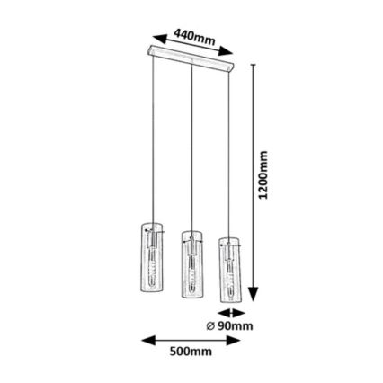 Rabalux - Luster na lanku 3xE27/40W/230V
