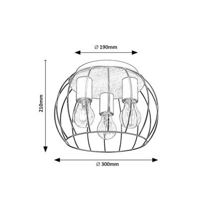 Rabalux - Stropné svietidlo 3xE27/25W/230V