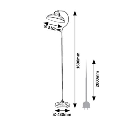 Rabalux - Stojacia lampa 1xE27/60W/230V